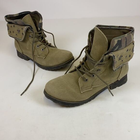 Zigi Soho ZIGI Rock & Candy Green Spraypaint Boots size 6.5 A7 - Picture 2 of 8